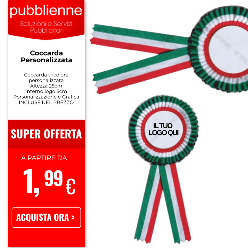 Coccarda Personalizzata personalizzato con logo - Pubblienne