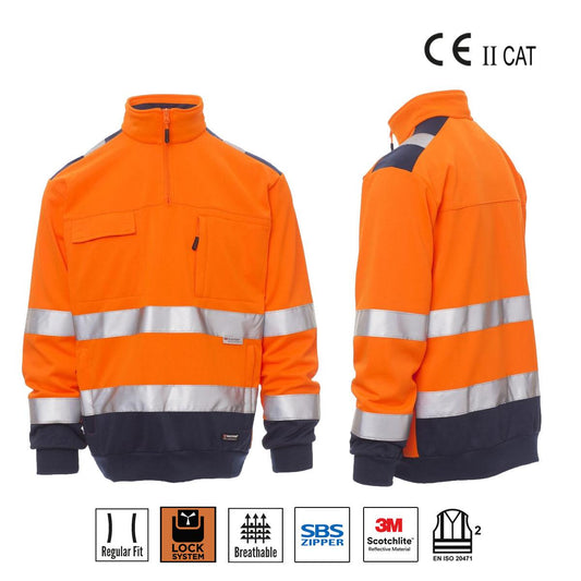 VISION FELPA BICOLORE A.V MEZZA ZIP BANDE 3M PAYPER personalizzato con logo - Pubblienne
