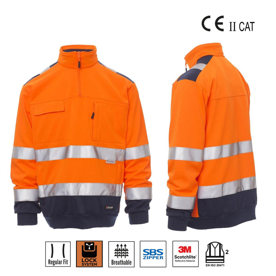 VISION FELPA BICOLORE A.V MEZZA ZIP BANDE 3M PAYPER personalizzato con logo - Pubblienne