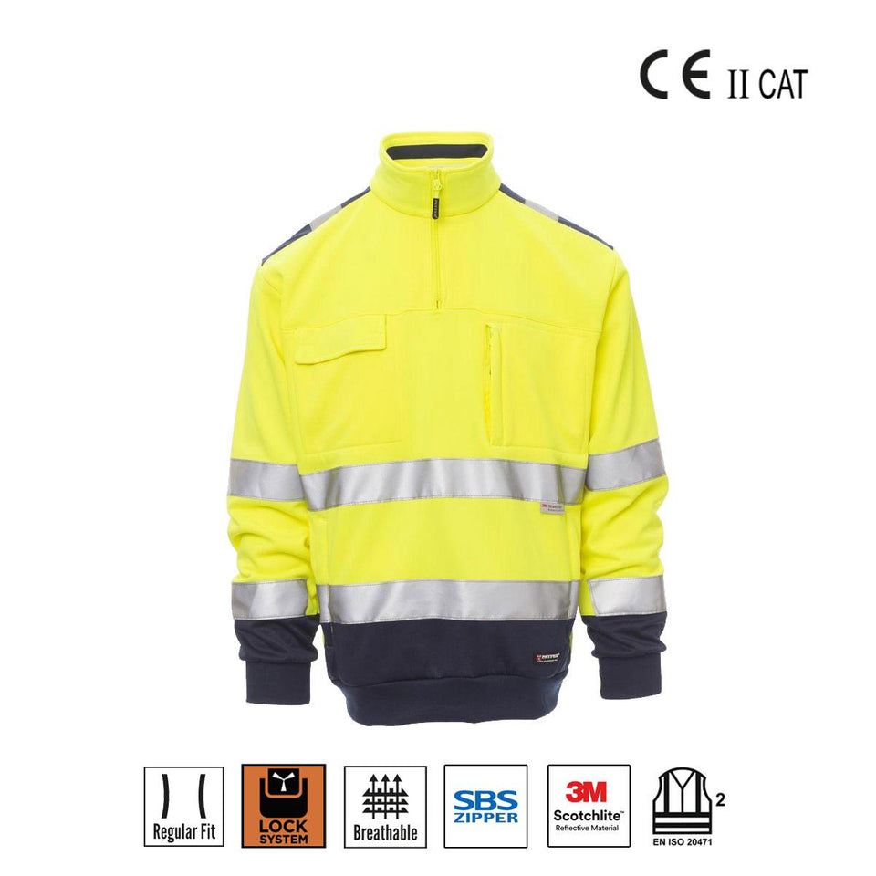 VISION FELPA BICOLORE A.V MEZZA ZIP BANDE 3M PAYPER personalizzato con logo - Pubblienne