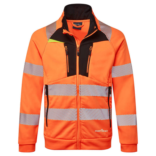 DX4 Felpa Hi-Vis con collo a imbuto e chiusura a zip Portwest personalizzato con logo - Pubblienne