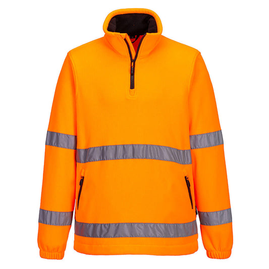 Pile Hi-Vis mezza zip Portwest personalizzato con logo - Pubblienne