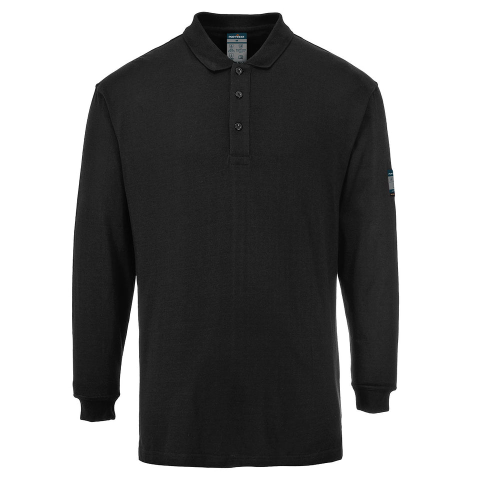 Polo FR Modaflame antistatica con banda riflettente Portwest personalizzato con logo - Pubblienne
