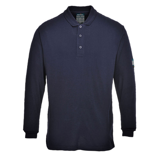 Polo FR Modaflame antistatica con banda riflettente Portwest personalizzato con logo - Pubblienne