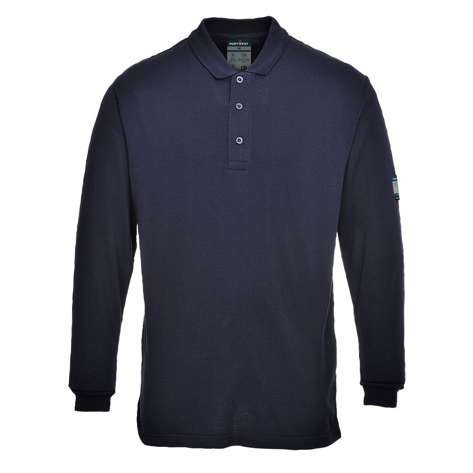 Polo FR Modaflame antistatica con banda riflettente Portwest personalizzato con logo - Pubblienne