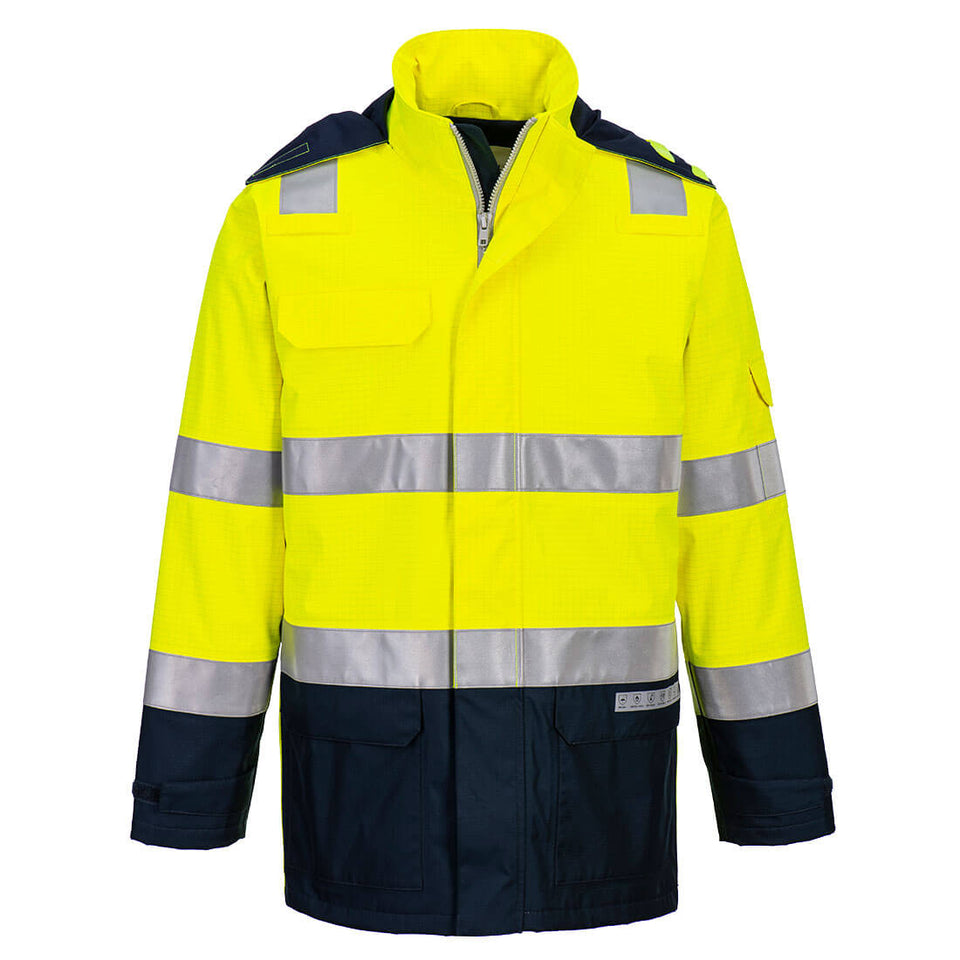 Giacca Bizflame Rain+ Hi-Vis Light Arc Portwest personalizzato con logo - Pubblienne