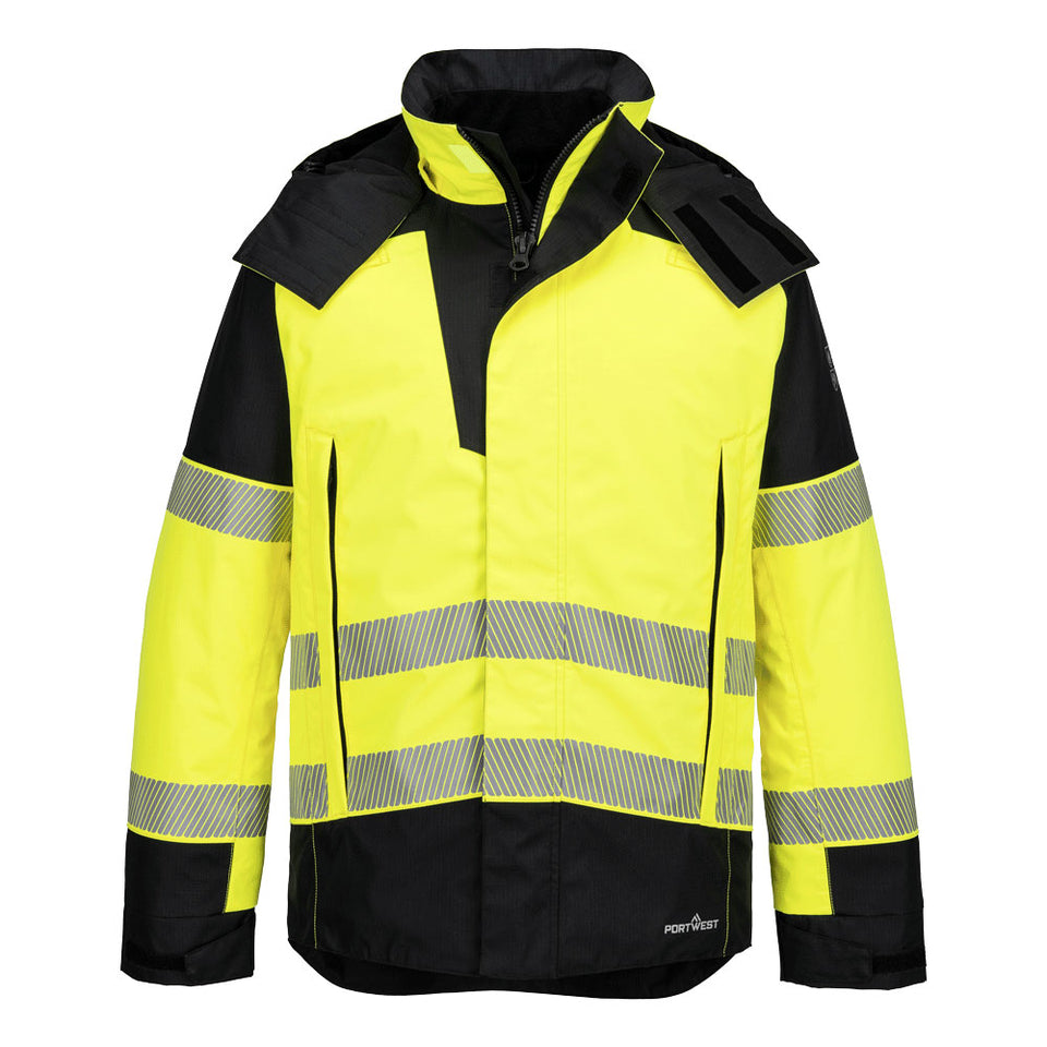 PW3 Giacca invernale FR Modaflame Rain+ Hi-Vis Portwest personalizzato con logo - Pubblienne