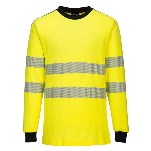PW3 Modaflame Knit Hi-Vis FR Maglietta a maniche lunghe Portwest personalizzato con logo - Pubblienne