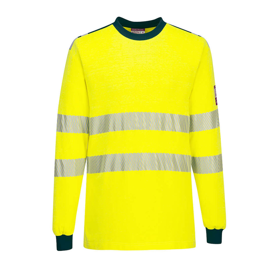 PW3 Modaflame Knit Hi-Vis FR Maglietta a maniche lunghe Portwest personalizzato con logo - Pubblienne