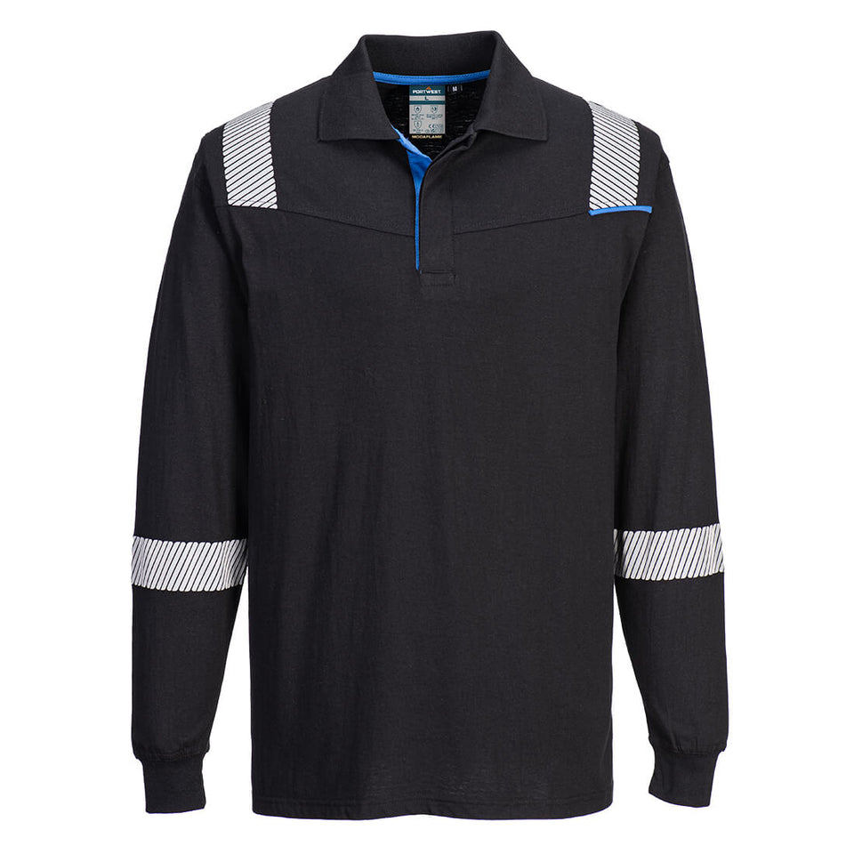 Polo WX3 FR Modaflame maniche lunghe Portwest personalizzato con logo - Pubblienne