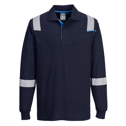 Polo WX3 FR Modaflame maniche lunghe Portwest personalizzato con logo - Pubblienne