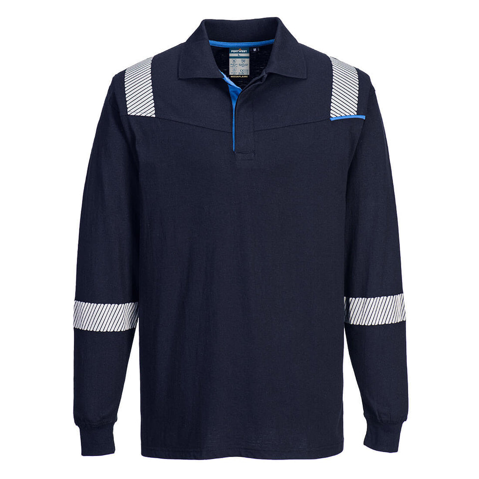 Polo WX3 FR Modaflame maniche lunghe Portwest personalizzato con logo - Pubblienne