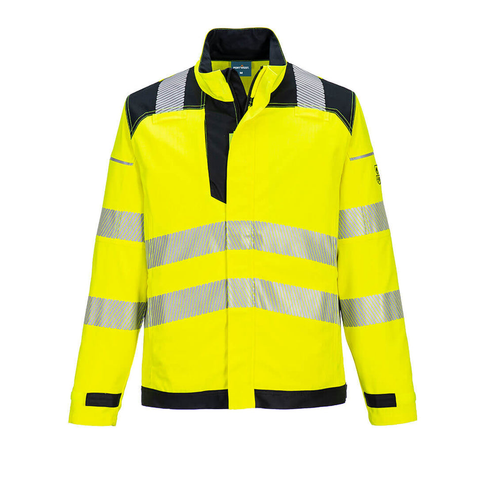 Giacca da lavoro PW3 FR Modaflame Hi-Vis Portwest personalizzato con logo - Pubblienne