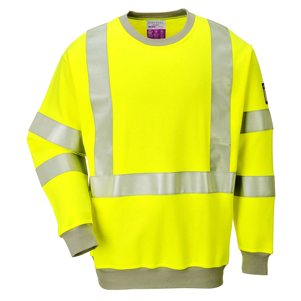Felpa FR Modaflame antistatica Hi-Vis Portwest personalizzato con logo - Pubblienne