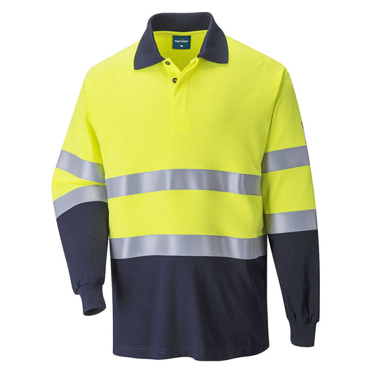 Polo bicolore FR Modaflame Anti Statica Portwest personalizzato con logo - Pubblienne