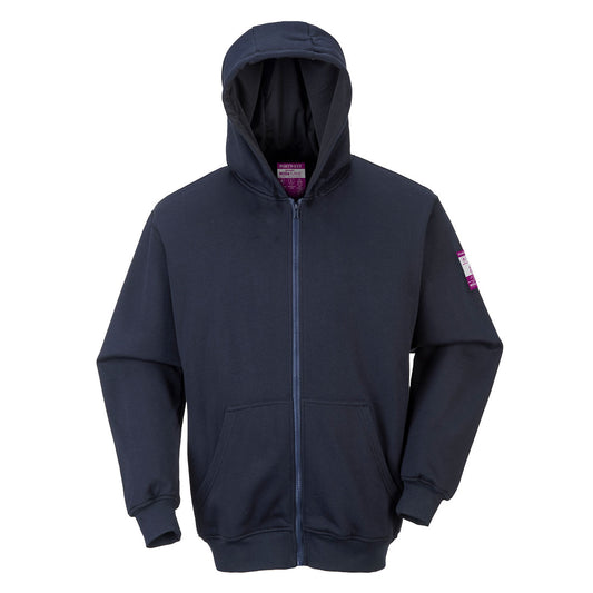 Felpa con cappuccio e zip frontale FR Modaflame Portwest personalizzato con logo - Pubblienne