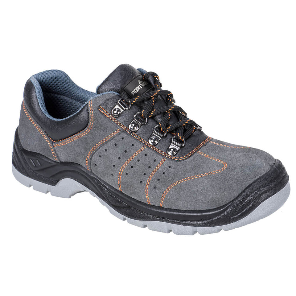 Scarpa bassa in pelle scamosciata e acciaio S1P SR FO Portwest personalizzato con logo - Pubblienne