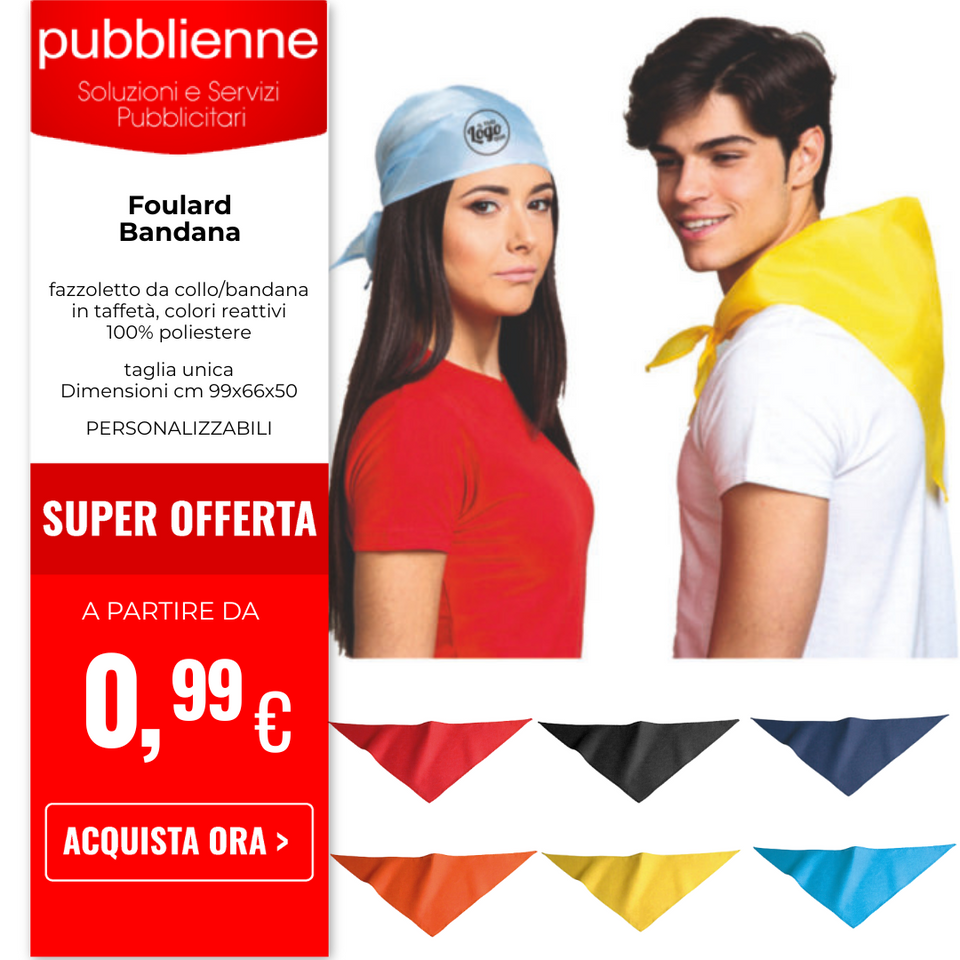 Maglietta + Foulard Personalizzati personalizzato con logo - Pubblienne