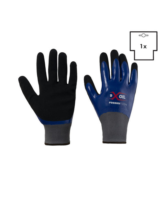 Guanto poliestere / nitrile doppia spalmatura antiscivolo X-Glove xglove x glove guanti X-OIL personalizzato con logo - Pubblienne