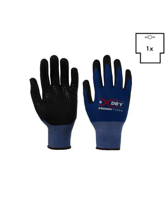 Guanto nylon / nitrile micro schiuma traspirante puntinato X-Glove xglove x glove guanti X-DRY personalizzato con logo - Pubblienne