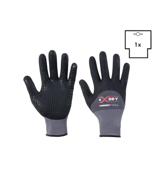 Guanto nylon-spandex / nitrile micro-schiuma 3/4 traspirante puntinato X-Glove xglove x glove guanti X-DRY personalizzato con logo - Pubblienne