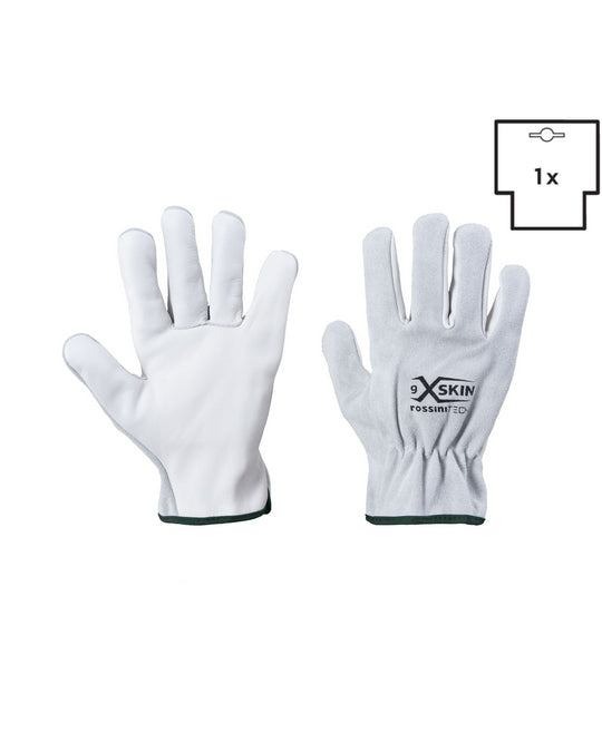 Guanto pelle di bovino palmo fiore / dorso crosta X-Glove xglove x glove guanti X-SKIN personalizzato con logo - Pubblienne