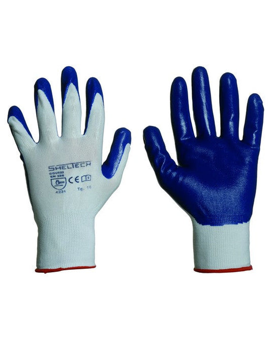 guanto nylon bianco/nitrile royal guanti personalizzato con logo - Pubblienne