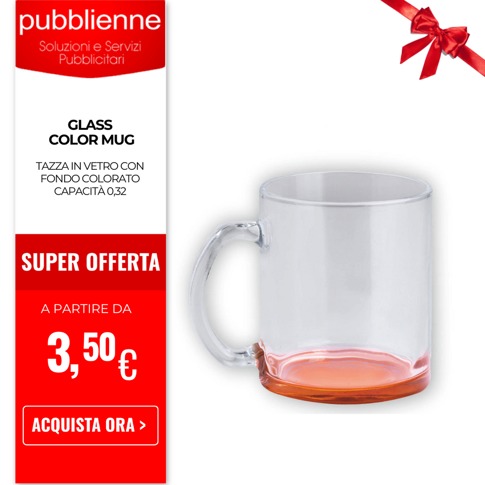 GLASS COLOR MUG personalizzato con logo - Pubblienne