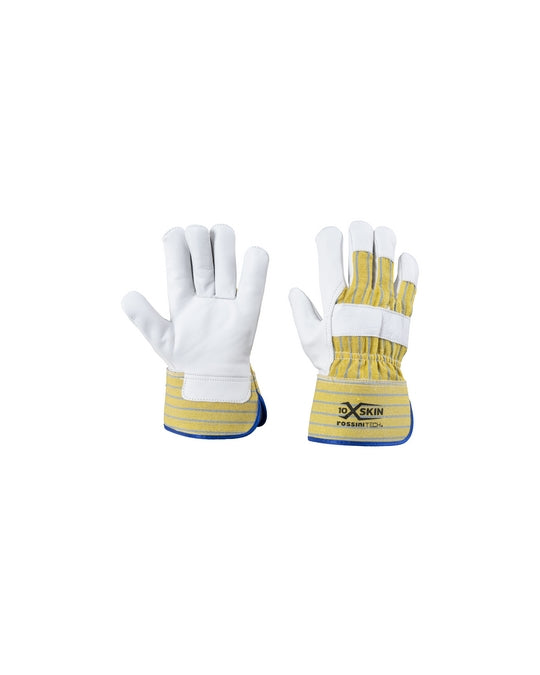 Guanto pelle pieno fiore bovino, dorso tela, palmo foderato, manichetta X-Glove xglove x glove guanti X-SKIN personalizzato con logo - Pubblienne