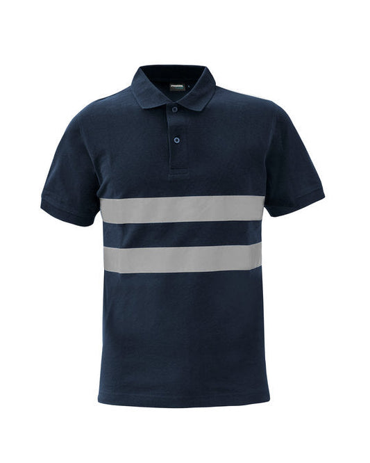 Polo Borris con strisce rifrangenti visibilità migliorata personalizzato con logo - Pubblienne