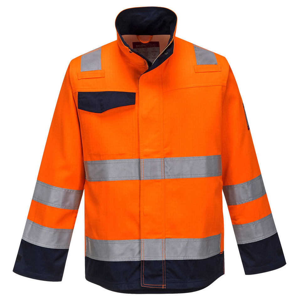 Giacca Modaflame RIS Arancio/Navy Portwest personalizzato con logo - Pubblienne