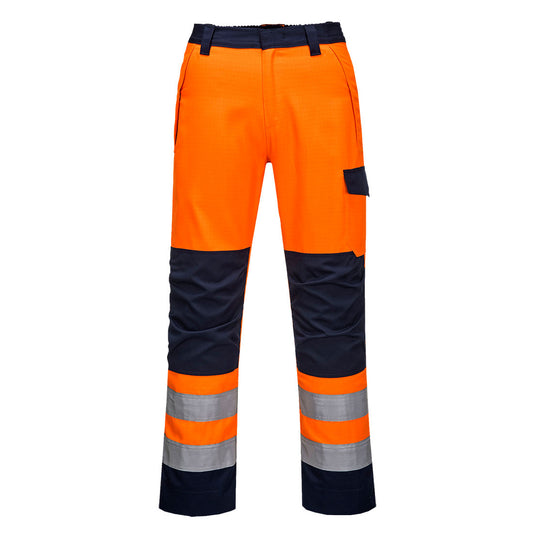 Pantalone Modaflame RIS Arancio/Navy Portwest personalizzato con logo - Pubblienne
