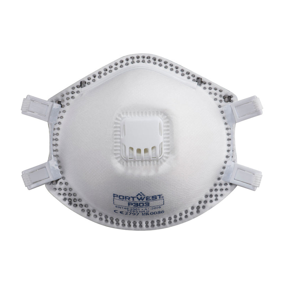 Mascherina FFP3 Dolomite con valvola (Pk10) Portwest personalizzato con logo - Pubblienne