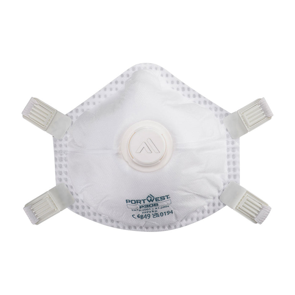 Respiratore riutilizzabile con valvola FFP3 Ultimate (Pk5) Portwest personalizzato con logo - Pubblienne