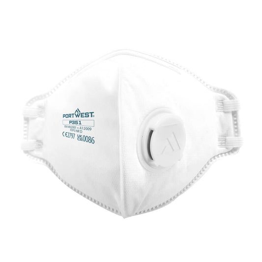 Mascherina FFP3 Dolomia Pieghevole con Valvola (Pk20) Portwest personalizzato con logo - Pubblienne