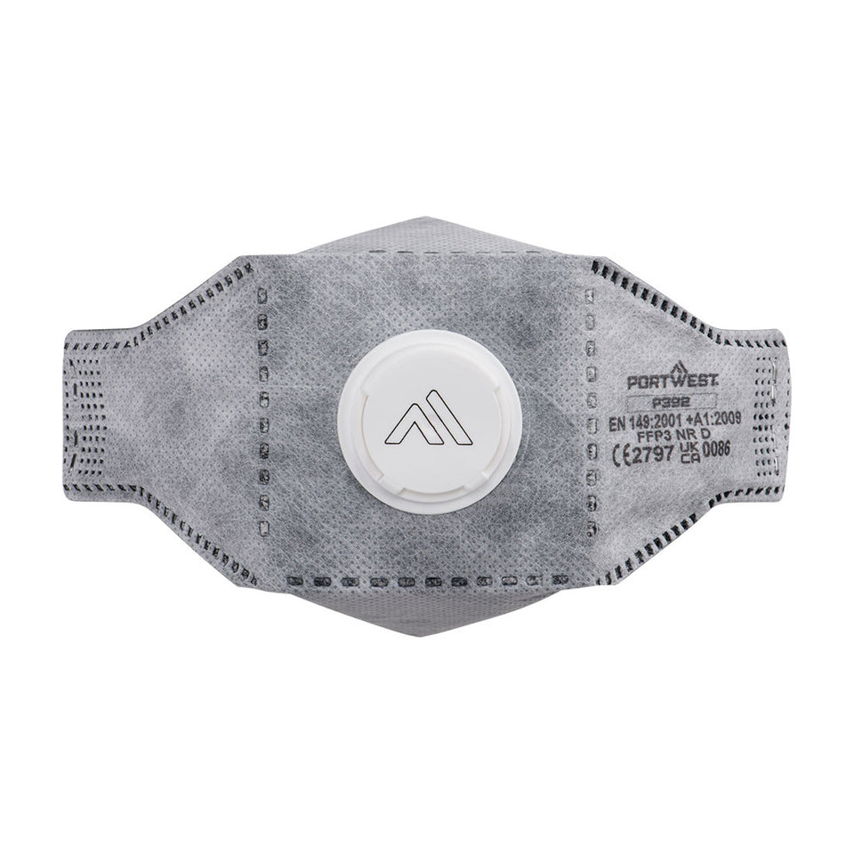 EAGLE FFP3 Respiratore piatto pieghevole al carbonio con valvola ( Pk10 ) Portwest personalizzato con logo - Pubblienne