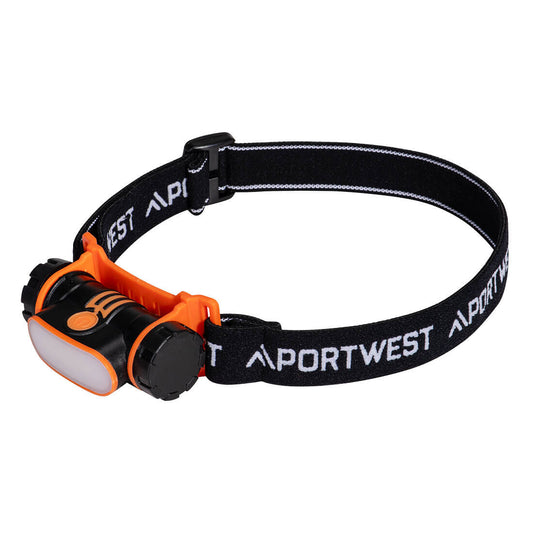 Lampada frontale LED ricaricabile USB Portwest personalizzato con logo - Pubblienne