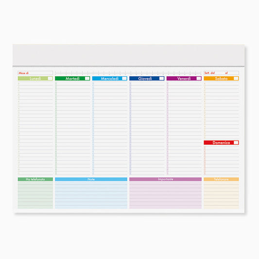 PLANNING MULTICOLOR personalizzato con logo - Pubblienne