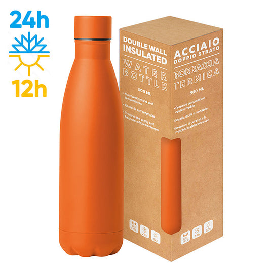 STEEL MAT BOTTLE 500 FLAT personalizzato con logo - Pubblienne
