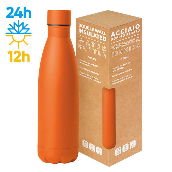 STEEL MAT BOTTLE 500 FLAT personalizzato con logo - Pubblienne
