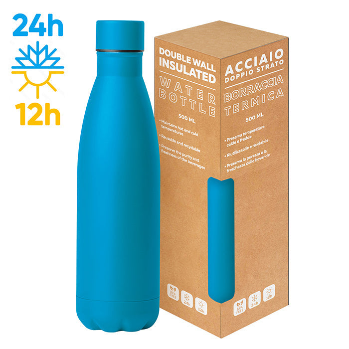 STEEL MAT BOTTLE 500 FLAT personalizzato con logo - Pubblienne