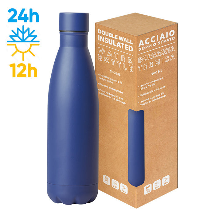 STEEL MAT BOTTLE 500 FLAT personalizzato con logo - Pubblienne