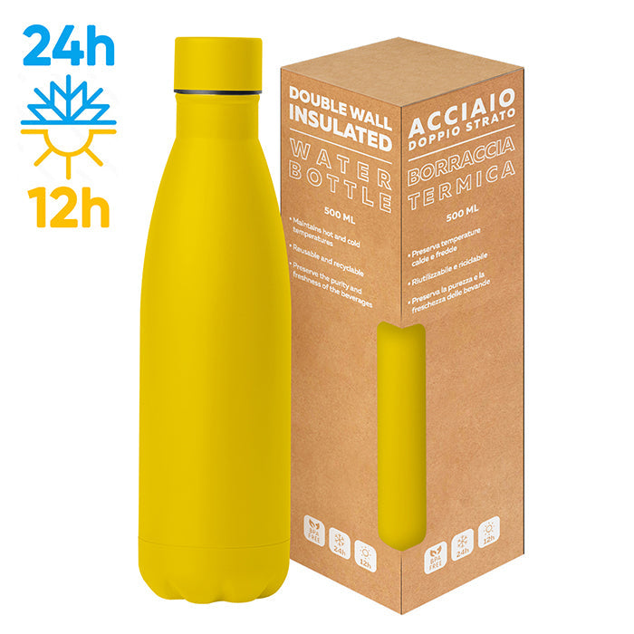 STEEL MAT BOTTLE 500 FLAT personalizzato con logo - Pubblienne