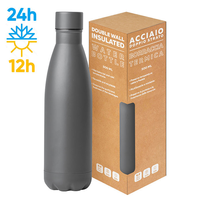STEEL MAT BOTTLE 500 FLAT personalizzato con logo - Pubblienne