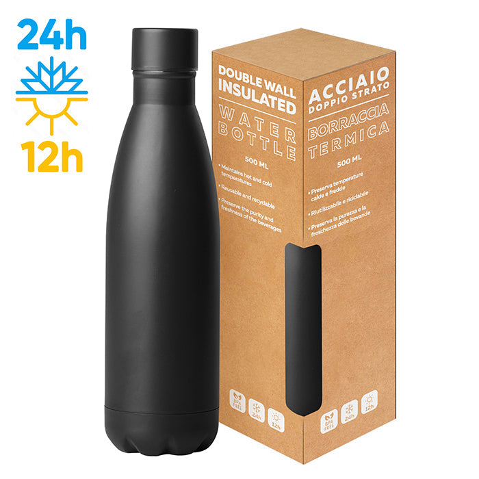 STEEL MAT BOTTLE 500 FLAT personalizzato con logo - Pubblienne