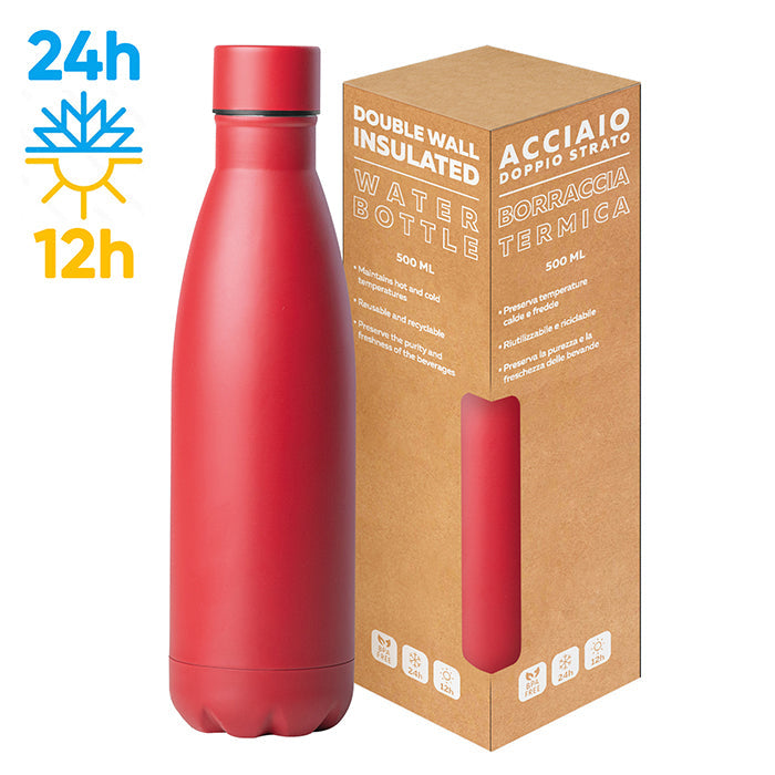STEEL MAT BOTTLE 500 FLAT personalizzato con logo - Pubblienne