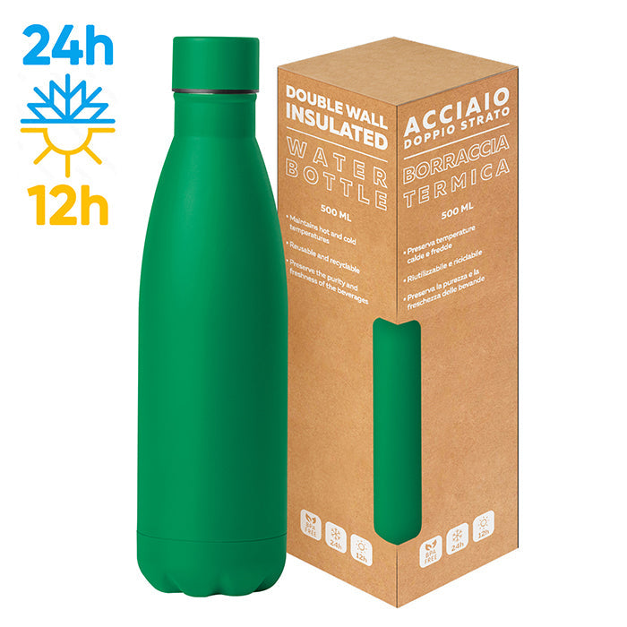 STEEL MAT BOTTLE 500 FLAT personalizzato con logo - Pubblienne