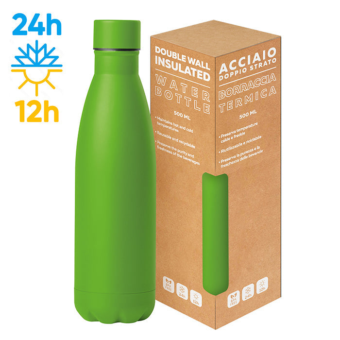 STEEL MAT BOTTLE 500 FLAT personalizzato con logo - Pubblienne