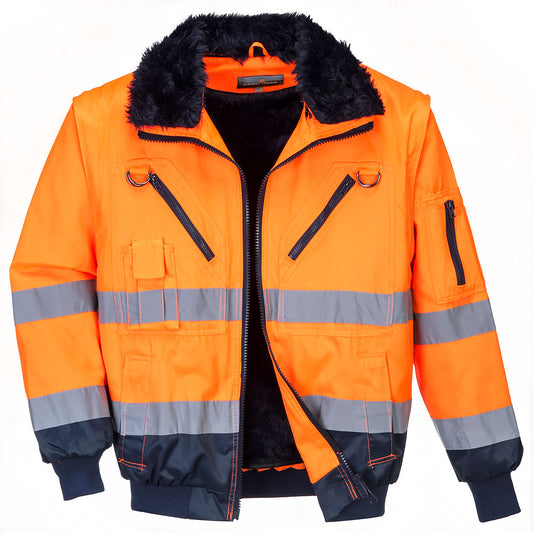 Giacca Pilot Hi-Vis 3 in-1 Portwest personalizzato con logo - Pubblienne