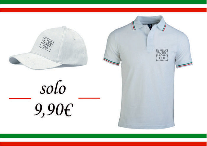Polo Italy + Cappellino personalizzato con logo - Pubblienne